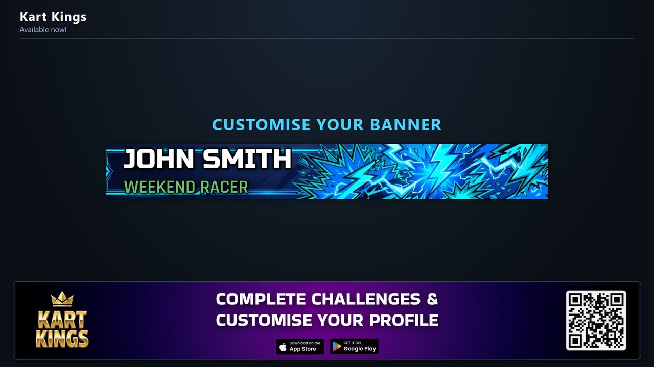 Promotion slide with a driver banner and a QR code to download the app